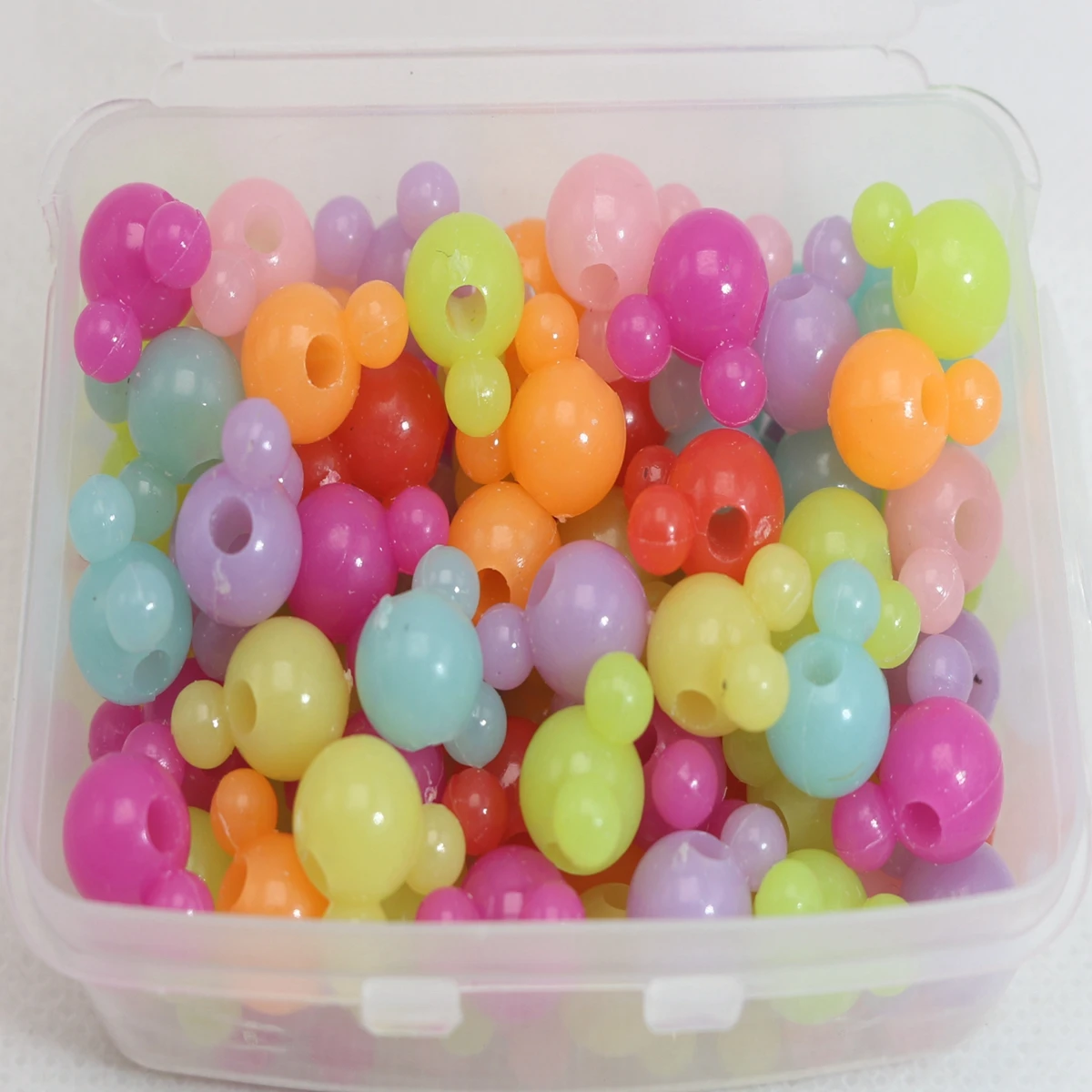 150 stücke Mischte Farbe Verschiedene Stil Acryl Maus Gesicht Perlen 12mm Schmuck Machen – Detail 10