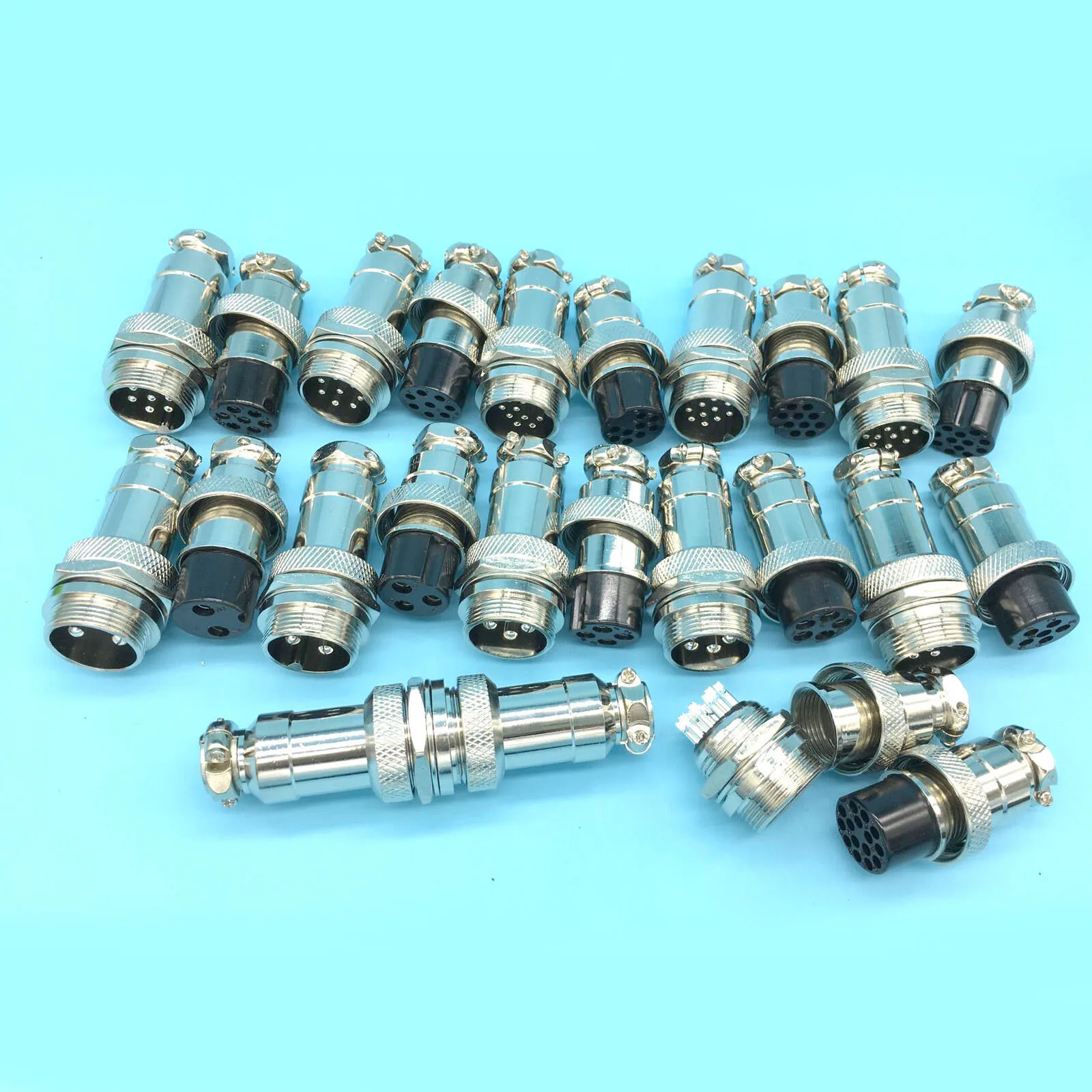 10Set HQ 20mm GX20 Butt-Joint Plugs Socket Aviation Connector 2Pin 3Pin 4-pin 5pin 6/7/8/9/10/12/14/15 Pin interface Male Female