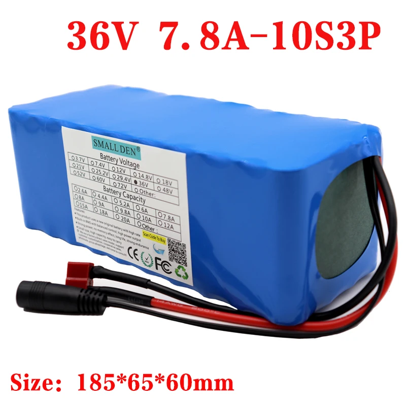 36V 6Ah 8Ah 10Ah 12Ah 15Ah 18650 ebike li-ion battery pack 10S 500W High Power With BMS 42V Electric Motorcycle Bicycle tricycle