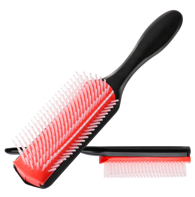 1PCs 9 Rows Combs Hair Styling Brush Detangle Hairbrush Salon Hairdressing Straight Curly Hair Comb Women Wet Dry Hair Brush