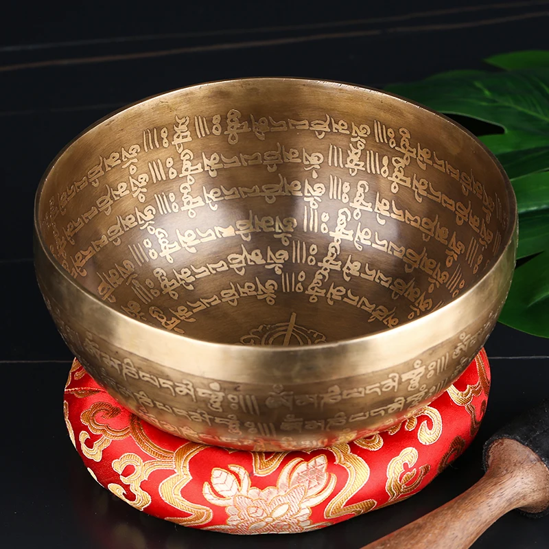 Nepal Handmade Tibet Buddha Sound Bowl Buddhist Tibetan Sing Bowl Yoga Meditation Chanting Bowl Chime Handicraft Music Therapy