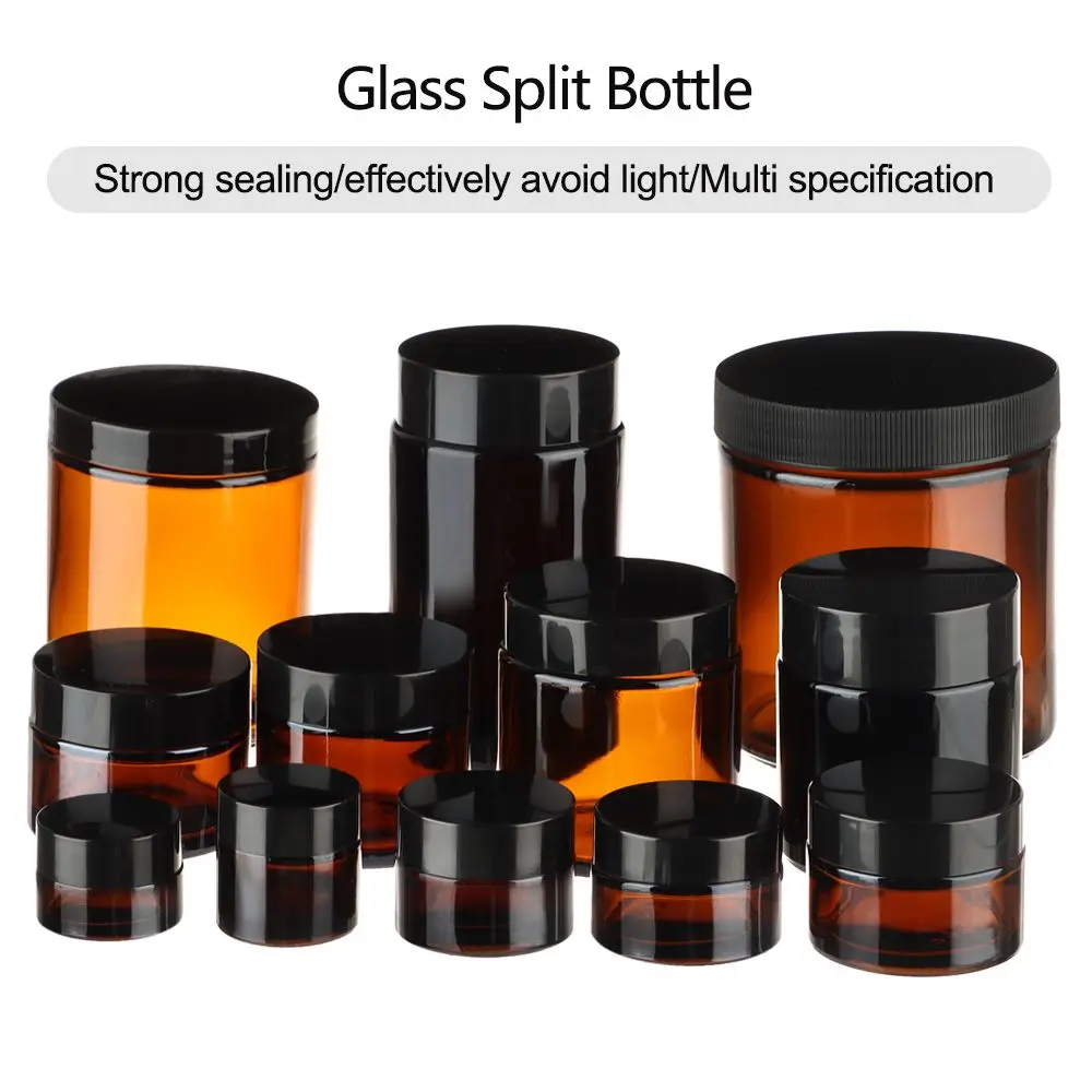 Office Glass Split Bottle Face Cream Container Brown  Bottle Refillable  Accessories Split Bottle Cream Cans Refillable Bottle