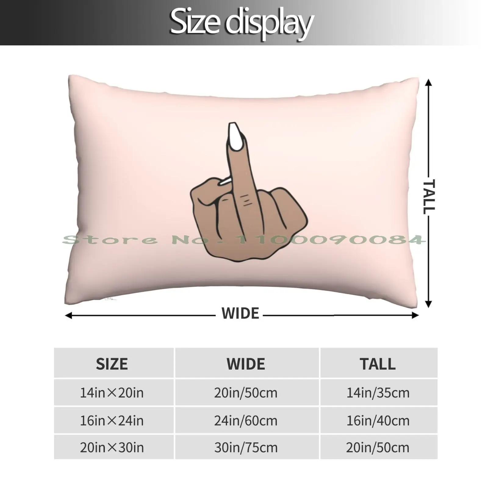 Middle Finger Pillow Case 20x30 50*75 Sofa Bedroom Romance Show Affection Show Love Express Love Sweetheart Day Valentines Day