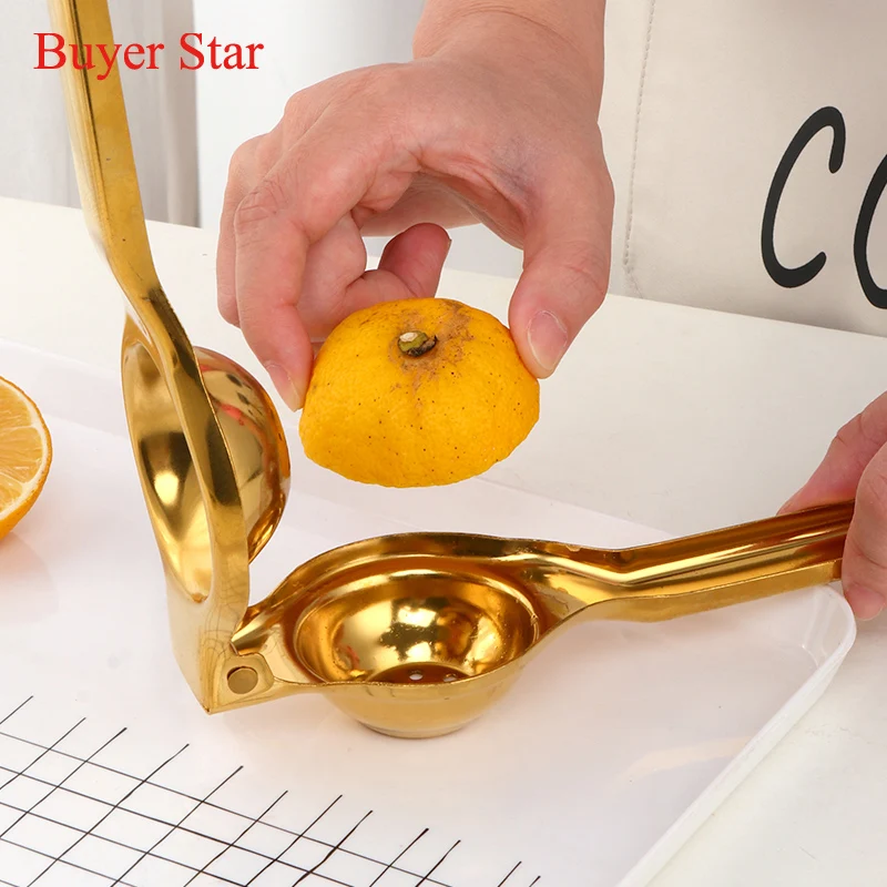 1pc Gold Lemon Squeezer Stainless Steel Orange Fruit Juicer Metal Manual Juicer Easy use Fruit Pressing Tool Kitchen Accessories