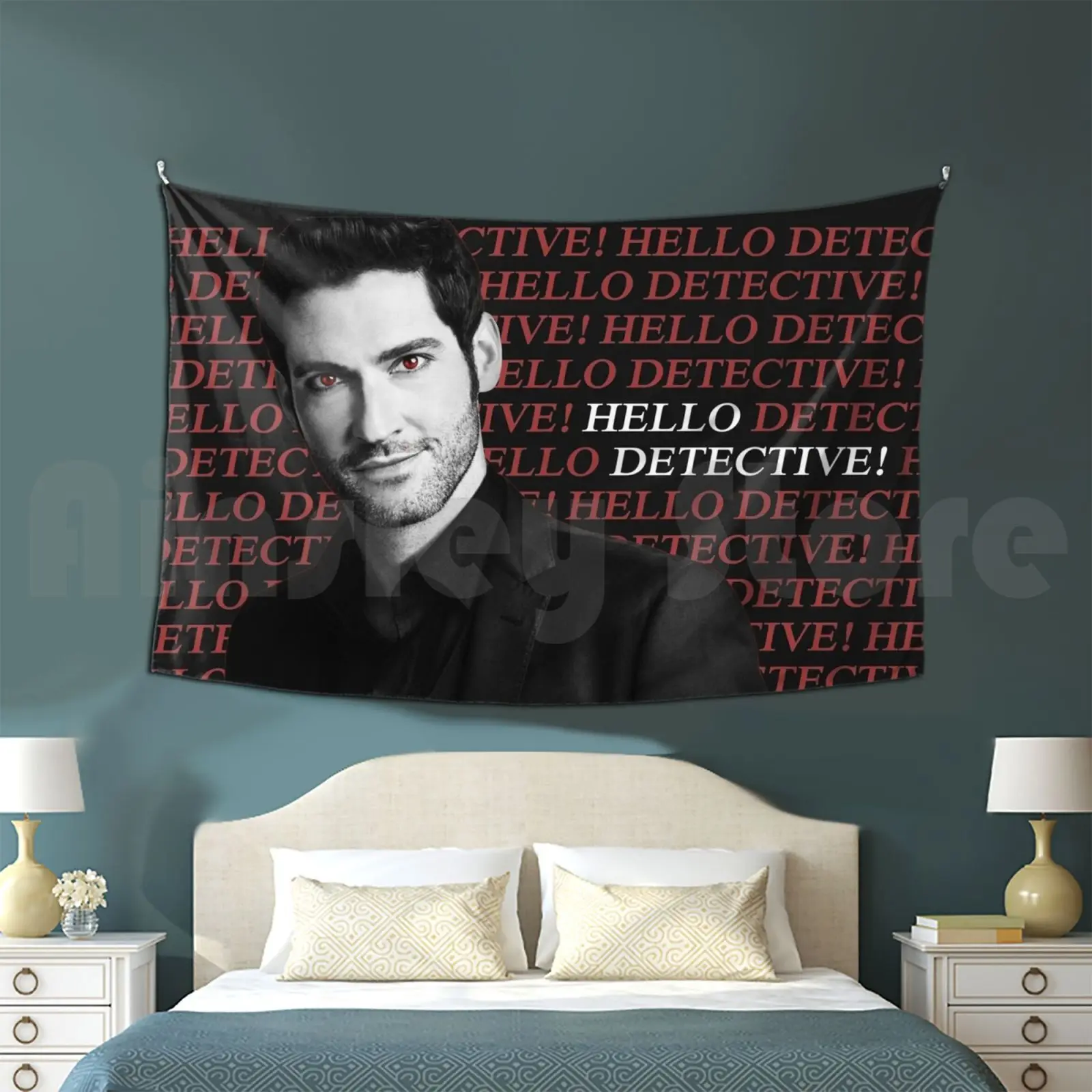 Hello Detective! Tapestry Living Room Bedroom Angels Angel Failed Lux Lucifer Devil Evil Amenadiel Comic