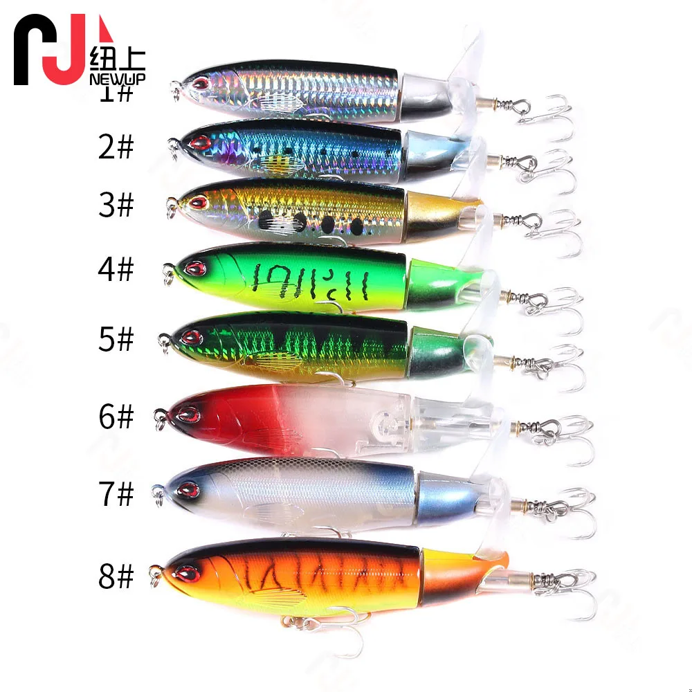 1 قطعة توبواتر بوبر المروحة توبواتر الصيد السحر الطعم الاصطناعي الصلب كرانكبيت المتذبذب الدورية الذيل صيد السمك