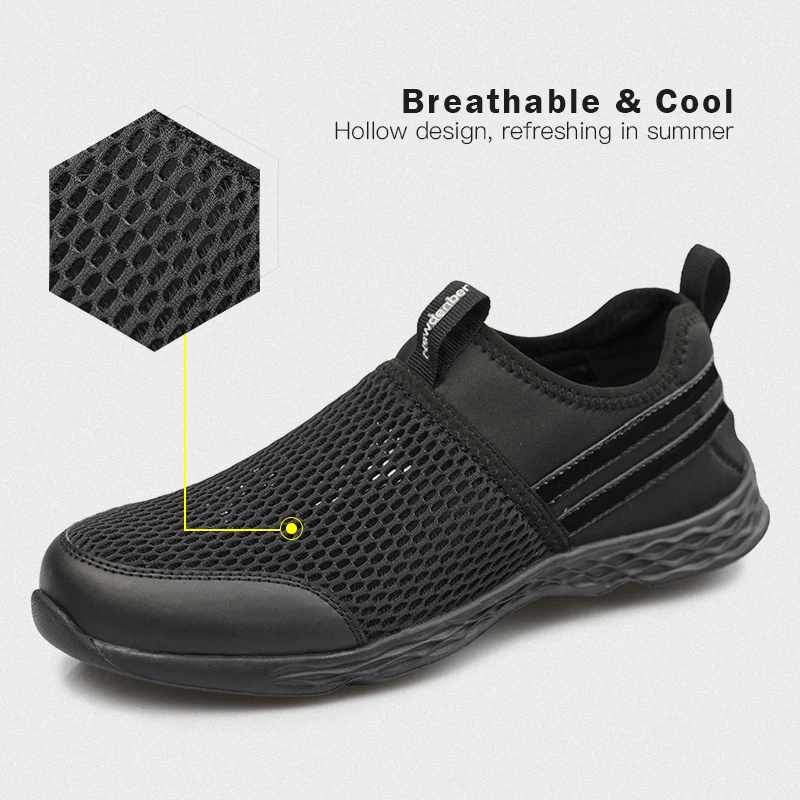 WOTTE Men Casual Shoes Summer Light Breathable Footwear Mesh Shoes For Men Outdoor Quick Dry Slip-on Men Loafers Big Size 50