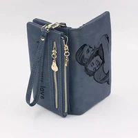 Picture Wallet High Capacity Fashion Women Wallets Long Dull  Polish PU Leather Wallet Female Customize Double Zipper Clutch - Image 4
