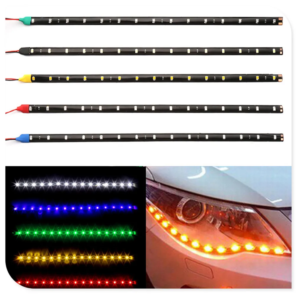 2pcs Car parts LED Strip Light Lamp Waterproof Flexible for Mercedes Benz E-Class A170 GLC63 E63 GLS63 GLS GLE43