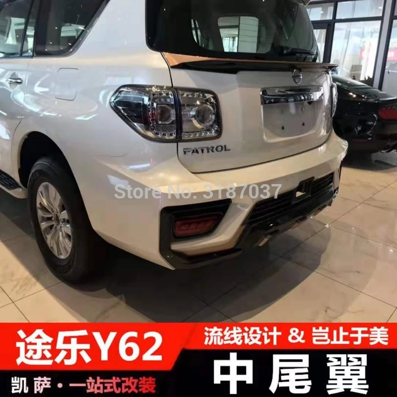 For Nissan PATROL Y62 2012-2018 ABS Plastic Unpainted Color Rear Spoiler Wing Trunk Lid Cover Car Styling