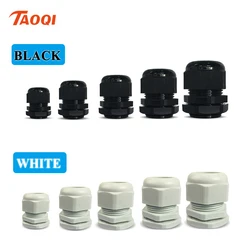 1/2/5/10pcs Waterproof Cable Gland Cable Entry IP68 PG7-PG36  White/Black Nylon Plastic Connector Joint