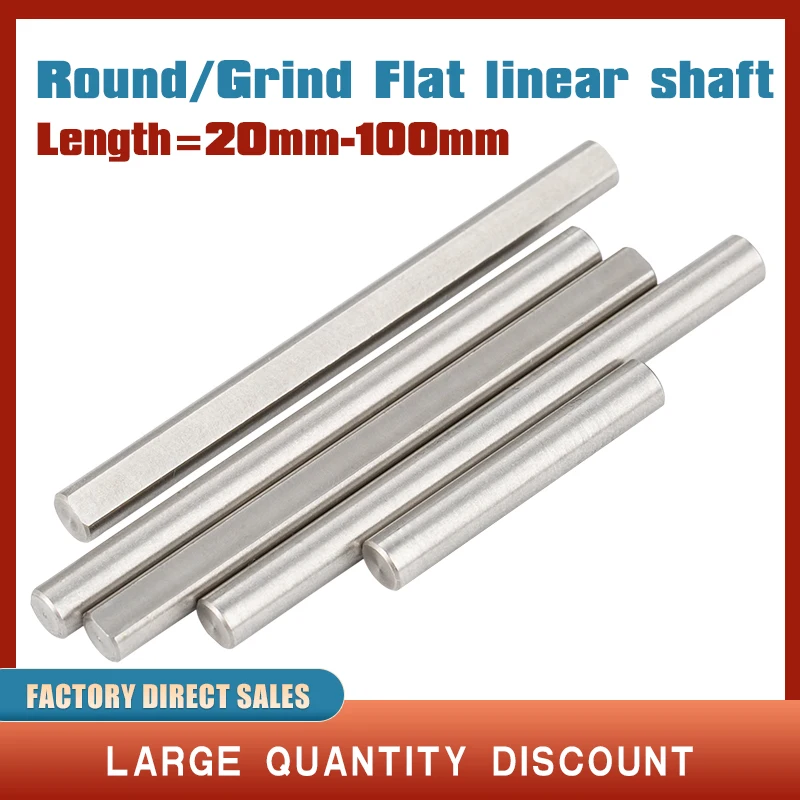 

VORON Bearing steel Rod D type shaft Grind Flat Linear Rail Round Customized Length=20mm-100mm Diameter 5mm 3D printer