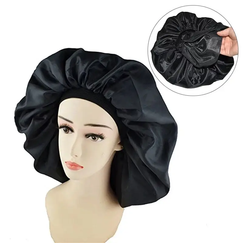 

3 pack High Quality Big Size Super Jumbo Sleep Cap Waterproof Shower Cap Women Hair Treatment Protect Hair From Frizzing