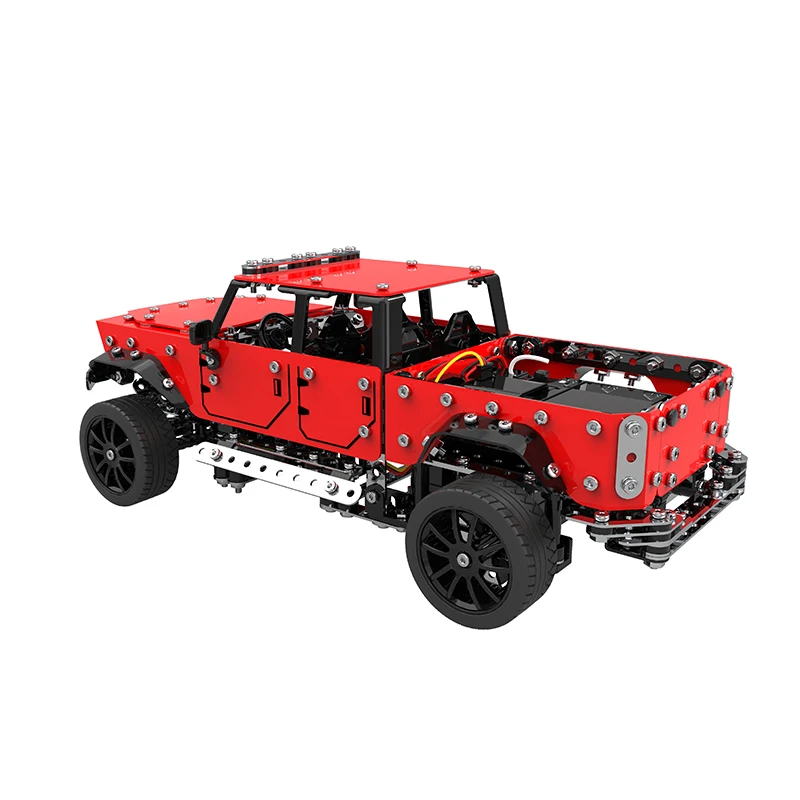 1/16 SW (RC) 005 Alloy Assembled Remote Control Car Stainless Steel 4 Channel RC pickup Truck 817pcs Toys for Children Kid Gift