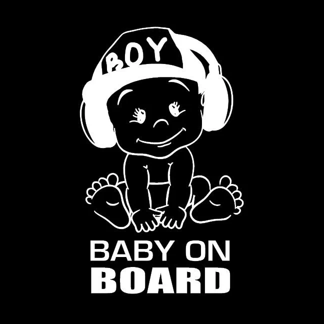 Fuzhen Boutique Decals Exterior Accessories Warning BABY ON BOARD Car Stickers Window Funny Cute Boy Vinyl Decal