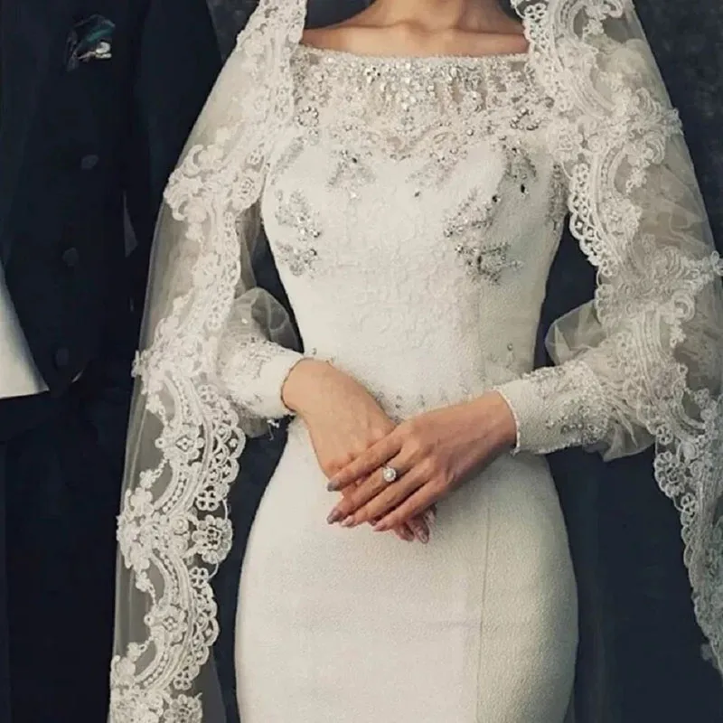 Женская свадебная фата 3 м, белая слоновая кость, собор, кружевной край без расчески, свадебные аксессуары Женская свадебная фата 3 м, белая слоновая кость, собор, кружевной край без расчески, свадебные аксессуары