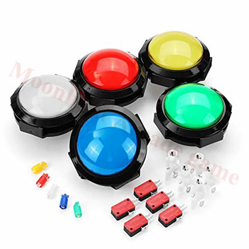 

5PCS/Lot New 100mm Big Dome Shaped convex type 12V LED Illuminated Push Buttons Switch For Arcade Machine Games Parts