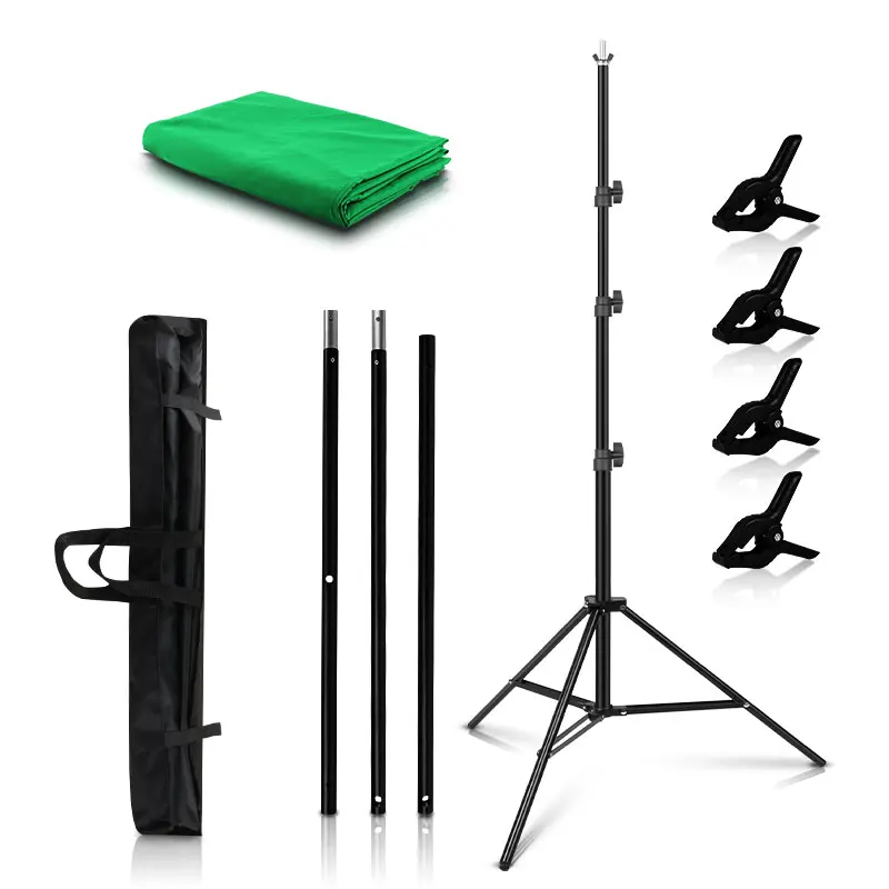 사진 배경 스탠드 2.6*2M/2*2M 조정 가능한 T 모양 지원, 사진 스튜디오 모슬린/종이 크로마 키 배경 스탠드