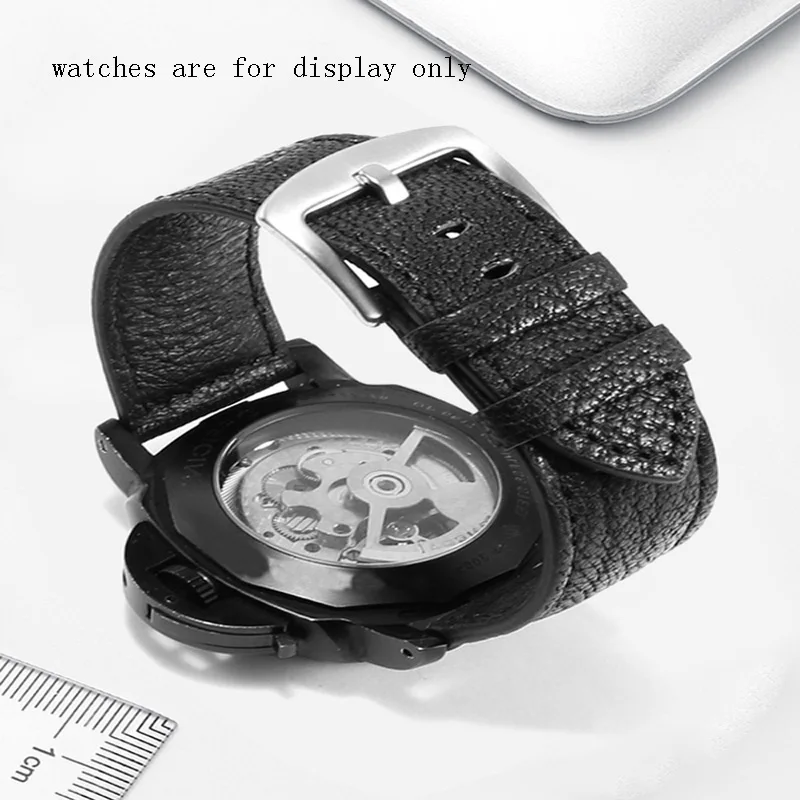 CICIDD High Quality Genuine Leather Watchband Black Red Blue Soft Strap Brand Universal Bracelet 20mm 22mm 24mm