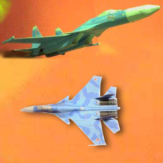 Su 27 Fighter Paper Model DIY Puzzle Handmade Military Stereo Origami Lateral Aircraft Toy Paper Model