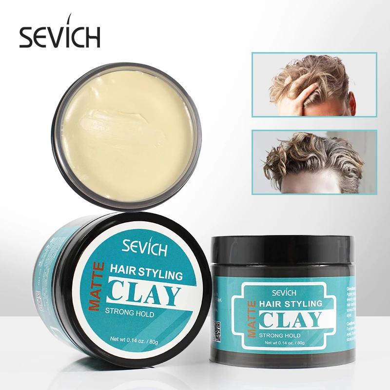 

Sevich 100g Hair Clay High Strong Hold Low Shine Hair Styling Wax Fashion Matte Finished Hair Styling Clay Daily Use Mens 80g