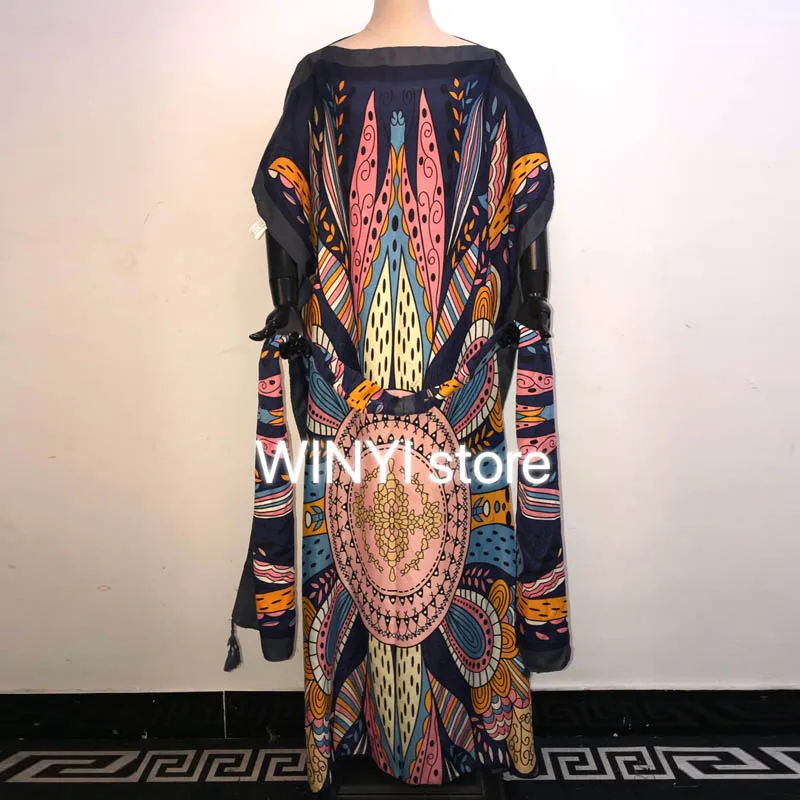 WINYI Robe Femme ผู้หญิงยาว Maxi ชุด2022ฤดูร้อนดอกไม้พิมพ์ Boho Beach ชุดราตรีสั้นพรรคชุดเสื้อ vestidos