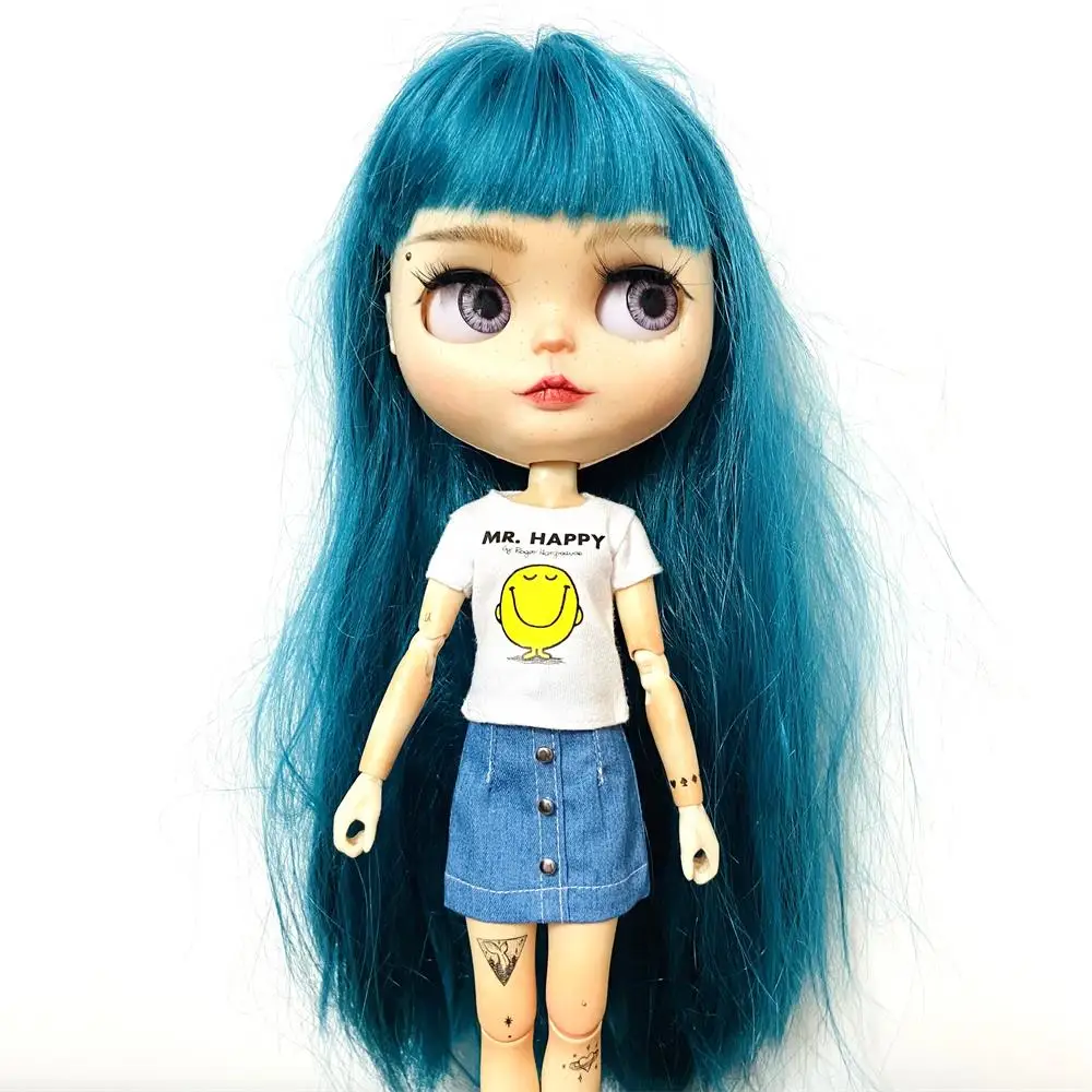 1PCS Cute Blyth Dolls Clothes Short T-shirt for Blyth Momoko Licca 1/6 Dolls Clothes Accessories