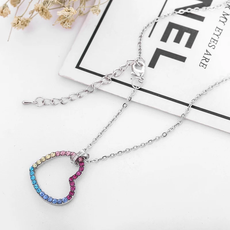 Vintage Love Rainbow Pendant Necklaces for Women Wedding Anniversary Fine Necklaces Fashion Jewelry Gift Special Offer Choker