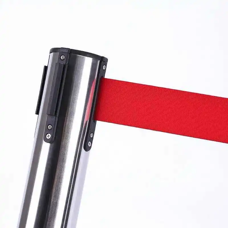 2pcs Queue Security Posts Crowd Control Stanchions Barriers With Adjustable Belt Exhibition