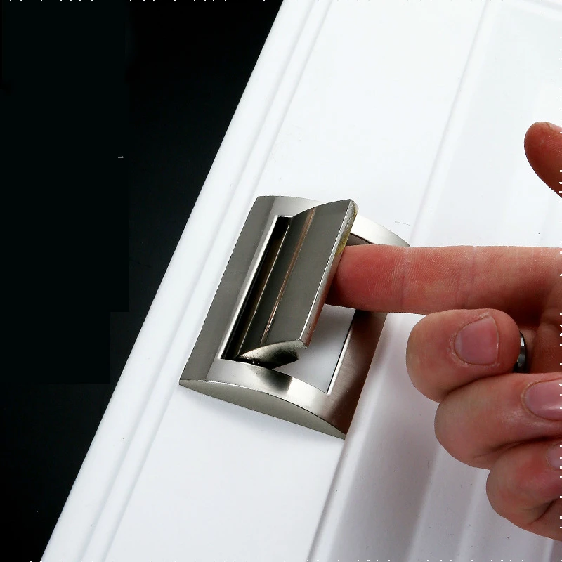 Tatami Hidden Door Handles Zinc Alloy Recessed Flush Pull Cover Floor Cabinet Handle Silver Black Furniture Handle Hardware