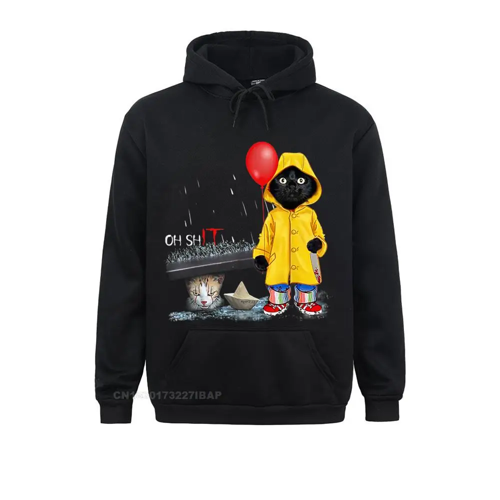 

Oh Shit Cat Clown Cat Wear Raincoat New Coming Women Sweatshirts Long Sleeve Hoodies Europe Hoods Christmas Streetwear