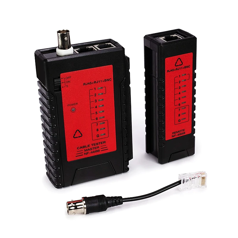 HTOC Mạng Cable Tester Công Cụ (3-Trong-1) RJ11 RJ45 BNC Đa Chức Năng Tester Cho Mạng LAN Điện Thoại CAT5/CAT6/CAT7 Với RJ45 Để BNC Cáp