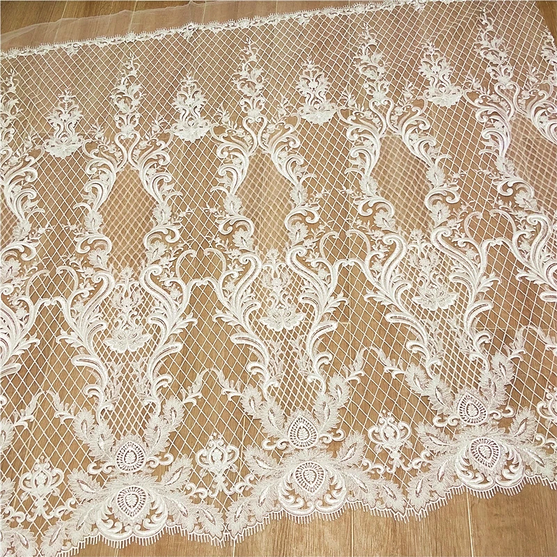 New High-end Car Bone Embroidery Mesh Fishtail Wedding Cheongsam Fabric DIY Handmade Accessoriesv Patches for Clothing