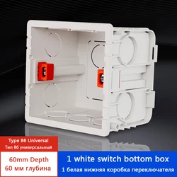 EU RU General Adjustable Mounting Bottom Box Inner Box 86mm*84mm*60mm Depth for 86 Type Switch and Socket White/red Junction Box