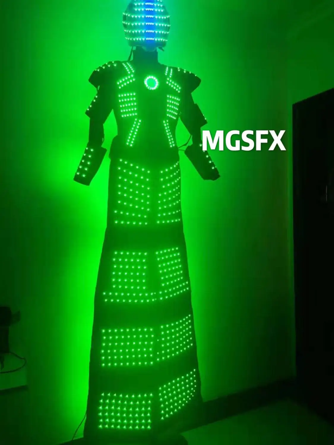 

Stilts Walker LED Lights Costumes,LED Dancer Costume LED Robot Suit For Party Performance Electronic Music Festival DJ Show