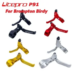 Litepro P91 Ultralight Hollow Brake Lever 22.2mm For Brompton Birdy Brake Levers Folding Bike Road Bicycle C Caliper V Brake