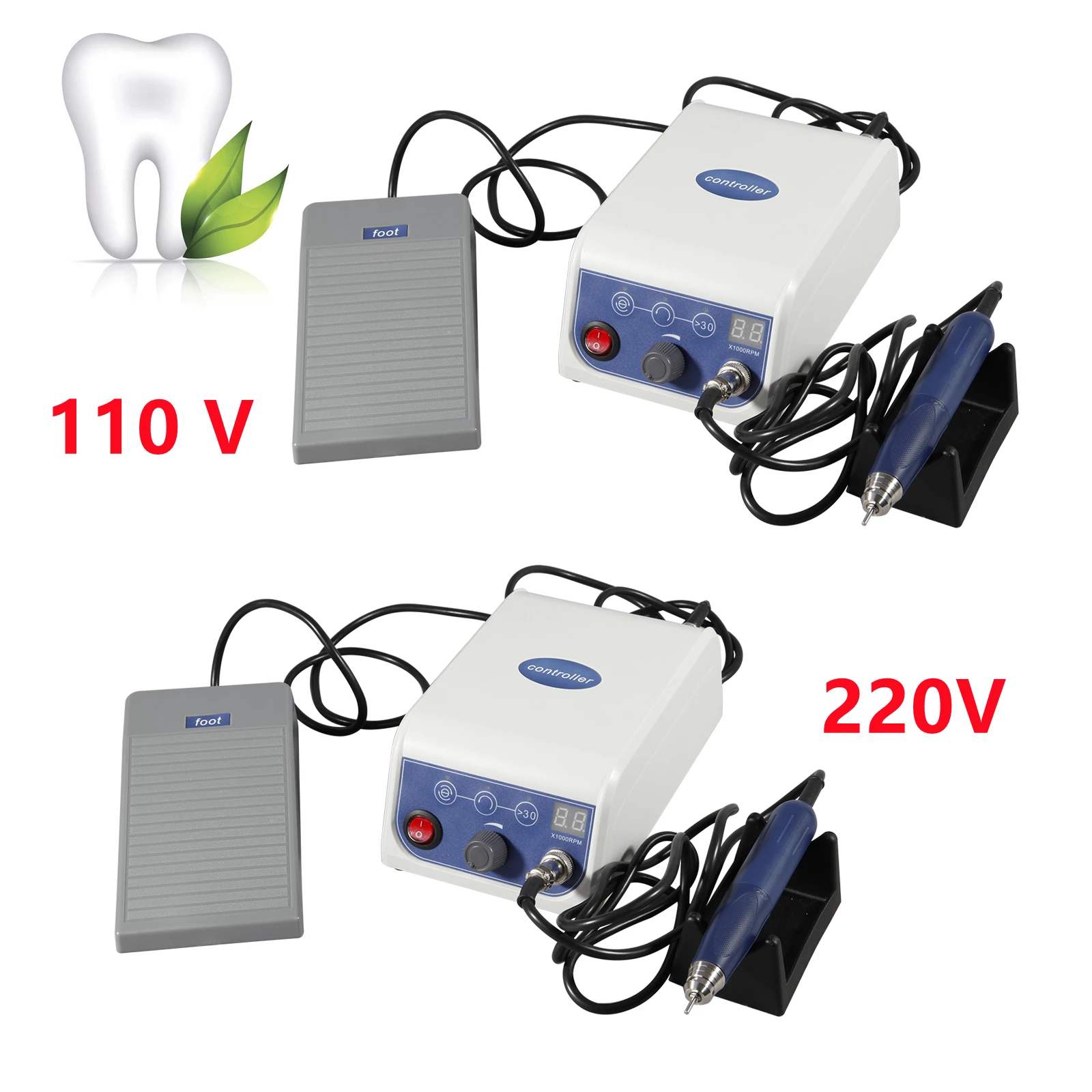 110-220V Dental Lab Marathon Electric Micromotor Brushless Machine Unit With 50000rpm Handpiece Set Portable Dental Equipment