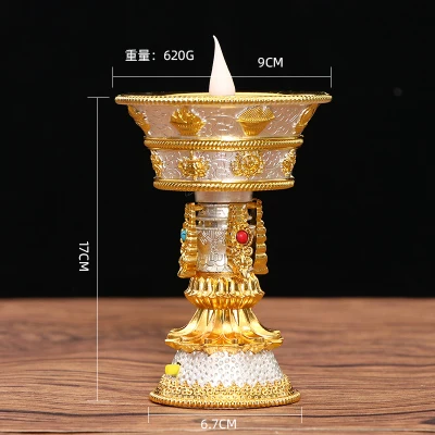 Light luxury LED electronic simulation butter Smoke free lamp in front of Buddha in bajixiang DECORATIONS FOR HOME BIRTHDAY GIFT