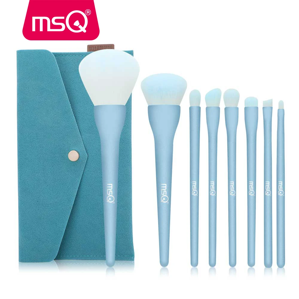 MSQ 8PCS Pink Makeup Brushes Sets Powder Foundation Eyeshadow Blusher Professional Fashion Make Up Candy Cosmetic Tool With Bag