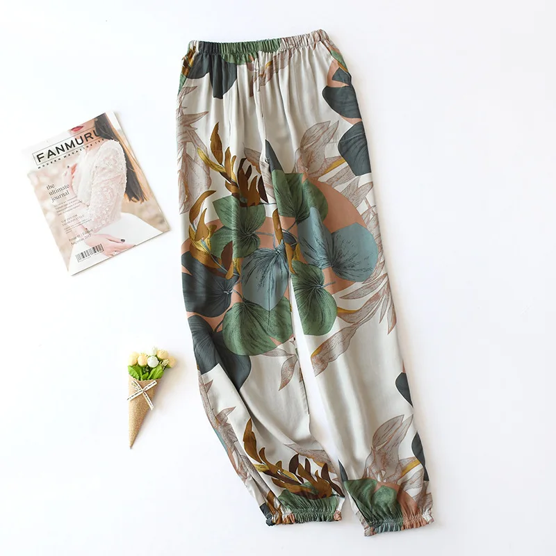 Neue Damen-Kunstbaumwollhosen, mehrfarbig, große Größen, Frühling und Sommer, schmal geschnittene Hosen, dünn, können auch draußen getragen werden, klimatisiert. – Detail 4