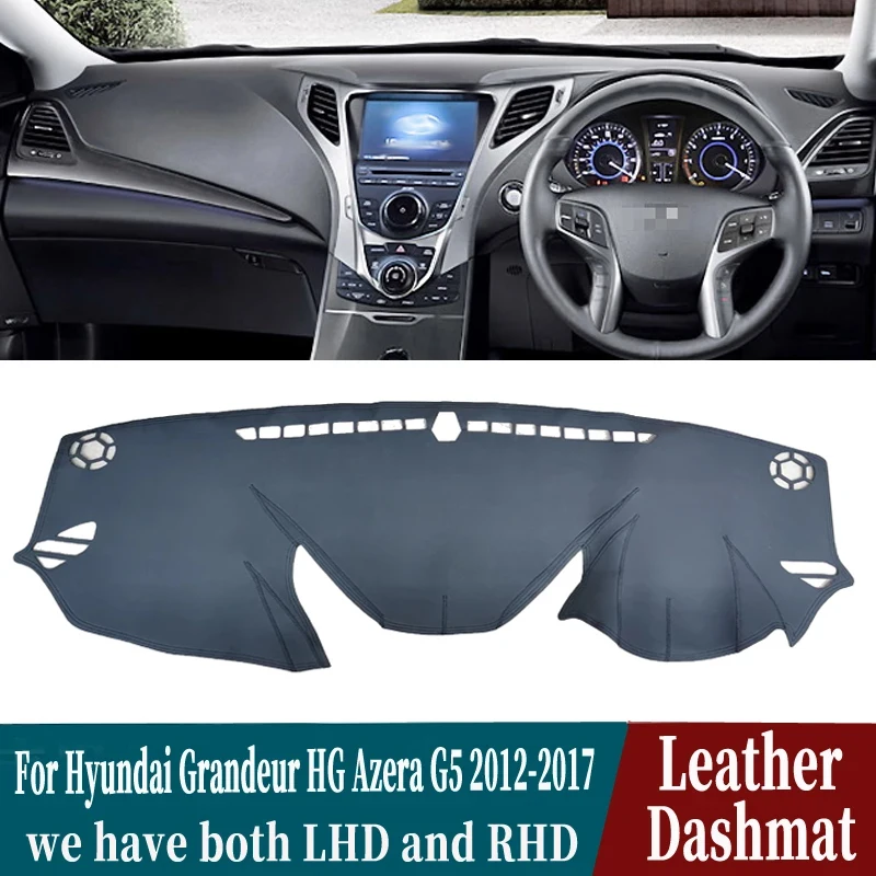 PU Leather Dashmat Dashboard Cover Pad Dash Mat Carpet Car-Styling accessories For Hyundai Azera G5 2012 2013 2014 2015  2017