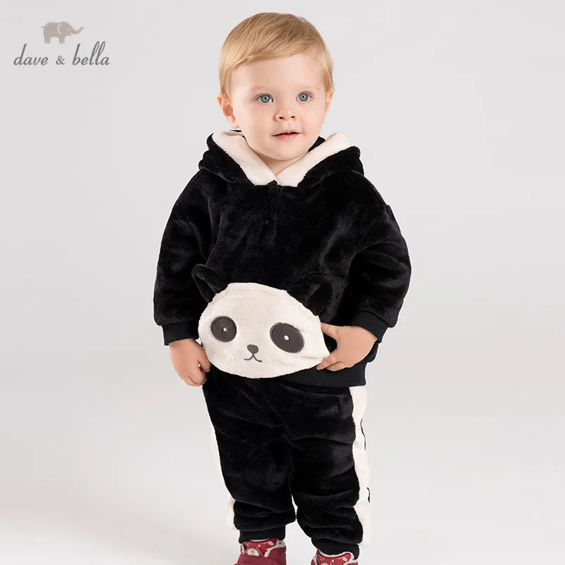 dave bella pajamas set children winter unisex baby kids home clothing print long Sleeve baby Sleepwear Suit