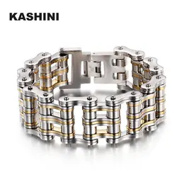 Punk Mens Bracelets,Heavy Biker Bicycle Motorcycle Chain Link Bracelets for Men&Women,Stainless Steel Jewelry