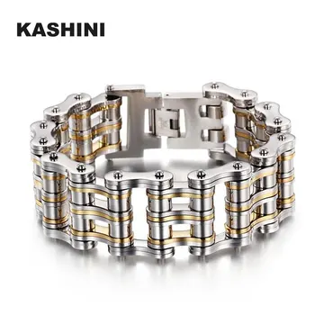 Punk Men&#x27;s Bracelets Heavy Biker Bicycle Motorcycle Chain Link Bracelet Stainless Steel Jewelry for Men &amp; Women