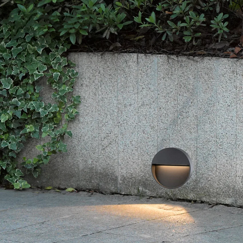 6w 12w Square /Round Led Stair Light Aluminum Step Lights Outdoor LED Wall Lamp Foot light IP65 Waterproof Wall Light NR-165