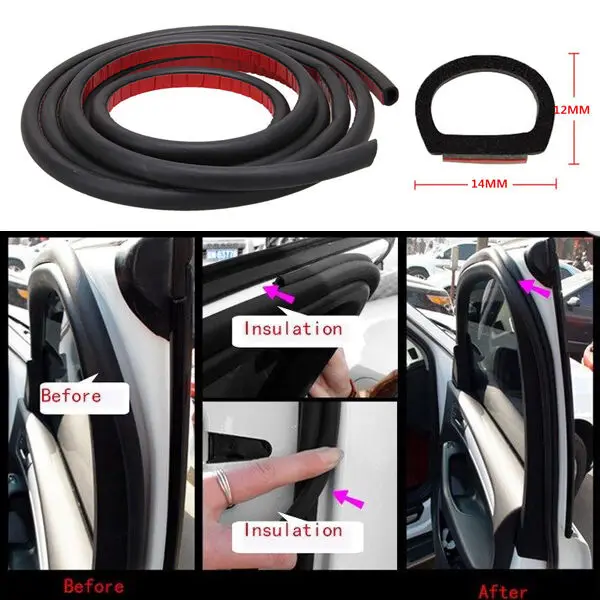 5M Big D-Shape Moulding Trim Rubber Strip Car Door Edge Seal Weather-strip Trim