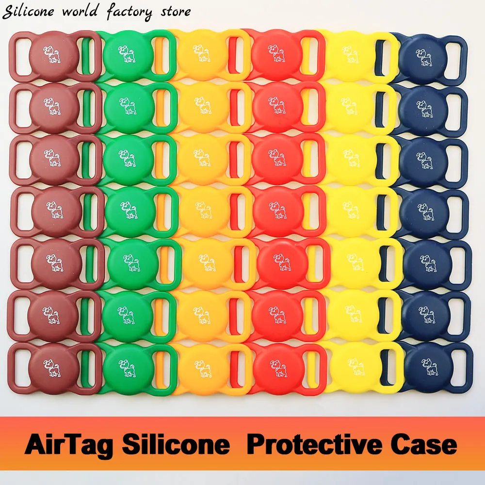 

Silicone world Pet Silicone Protective Case GPS Finder Dog Cat Collar Loop For Apple Airtags For Apple Locator Tracker Anti-lost