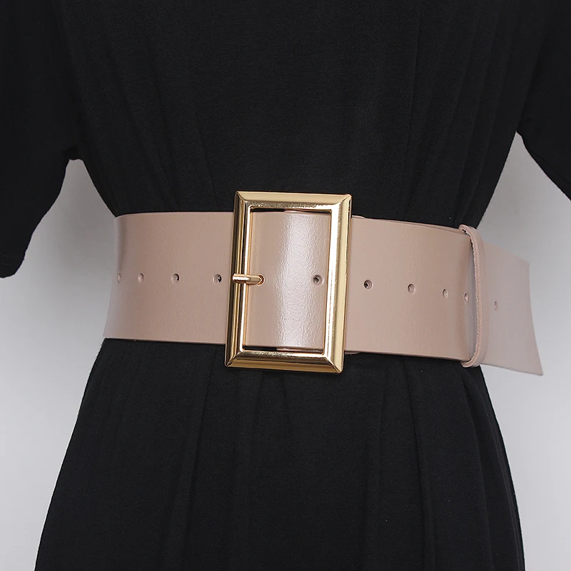 Women Wide Belt Harness Fashion Vintage Waist Big Pin Buckle Belts Jeans Red Black Ladies Dress Leather Corset Belt Waisband