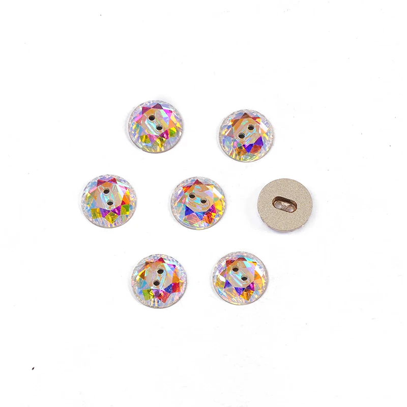 YANRUO 3014 All Sizes AB Round Glass Crystal Rhinestones Handmade Craft Sewing Buttons Press Accessories For Clothes