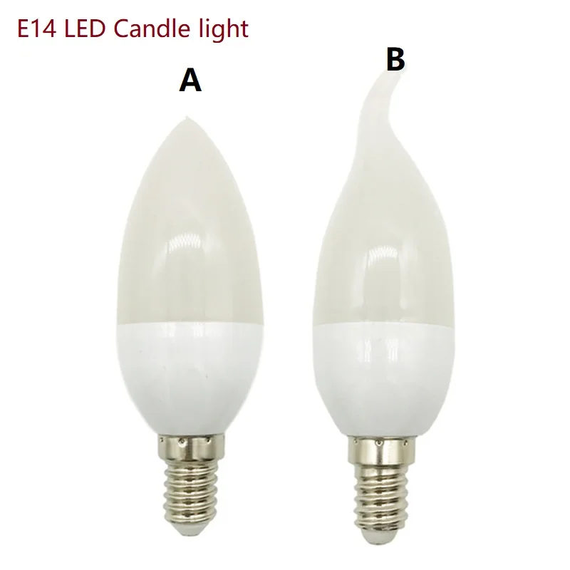 Bright Led Candle Bulb Light Brand Candle Light Lamp E14 5W 7W Spotlight SMD 2835 Warm White Cool White 220V Chandelier Partners